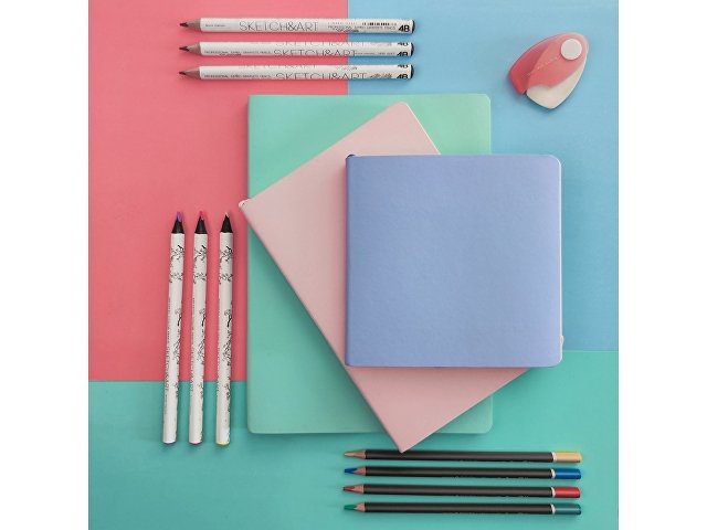 Скетчбук "Sketch & Art" в мягком переплете 140х210 мм, 100 л. бежевой бумаги 100 гр., мятный
