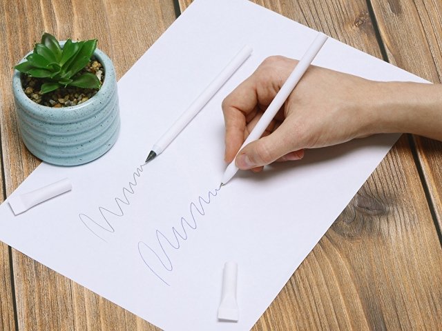 Вечный карандаш из переработанной бумаги "Recycled pencil", белый (Р)