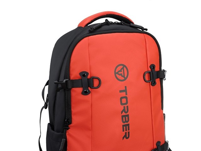 Рюкзак спортивный TORBER ЭКСТРИМ 18", оранжевый/чёрный, 31 х 12 х 46 см, 17л
