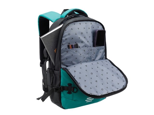 Рюкзак спортивный TORBER ЭКСТРИМ 18", зелёный/чёрный, 31 х 12 х 46 см, 17л