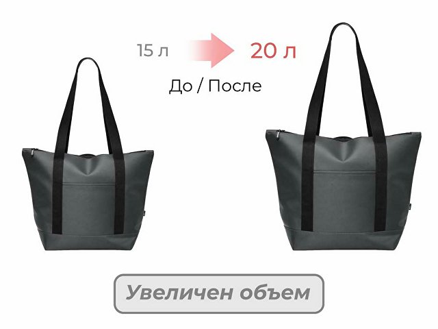 Сумка-холодильник «Cool XL» с двумя лямками на плечо, темно-серый