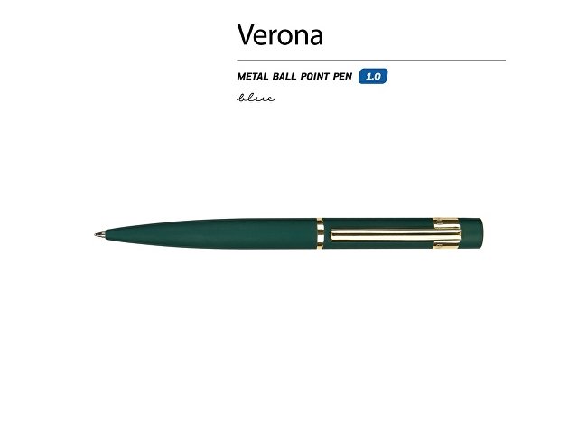 Ручка шариковая автоматическая BrunoVisconti "VERONA" цвет корпуса зеленый, soft-touch, 1 мм, синяя