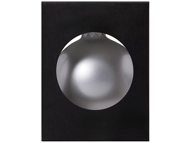 Стеклянный елочный шар "Christmas bauble", серебро, металлик, с серебристым колпачком в черной коробке
