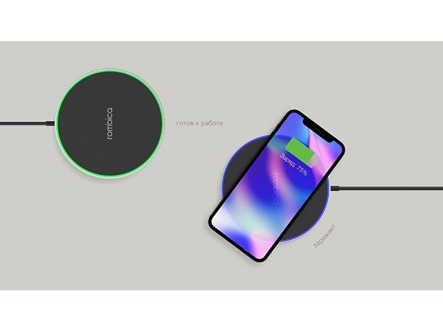 Беспроводное зарядное устройство Rombica  «NEO Core Quick» c быстрой зарядкой, черный (с лого) (Р)