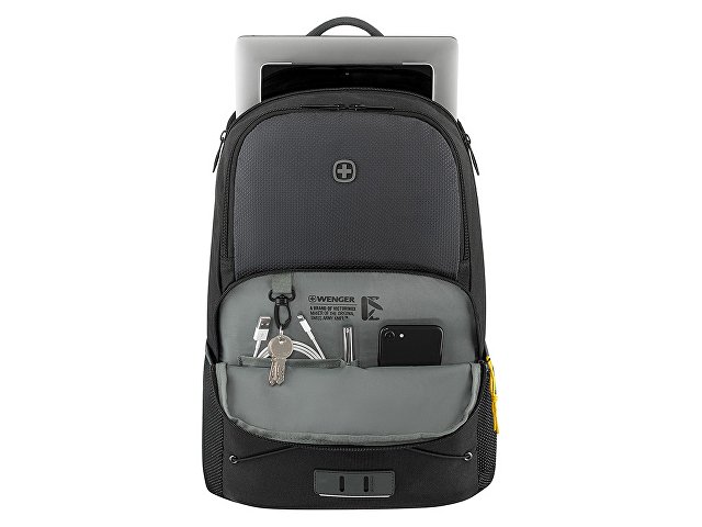 Рюкзак WENGER Trayl 15.6", чёрный, переработанный ПЭТ, 34 x 20 x 45 см, 22 л.
