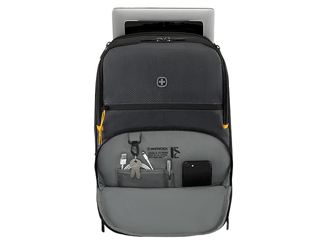 Рюкзак WENGER Move 16", чёрный, переработанный ПЭТ, 33 x 19 x 44 см, 22 л