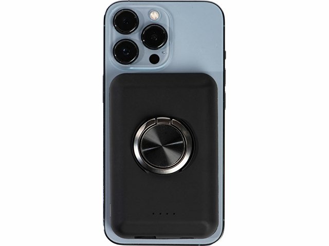 Магнитный беспроводной внешний аккумулятор "MagnetIQ", 5000 mah, 10 W, черный (Р)
