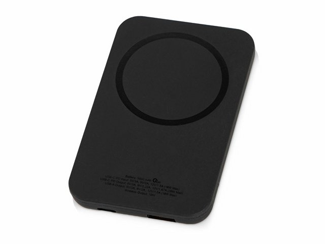Магнитный беспроводной внешний аккумулятор "MagnetIQ", 5000 mah, 10 W, черный (Р)