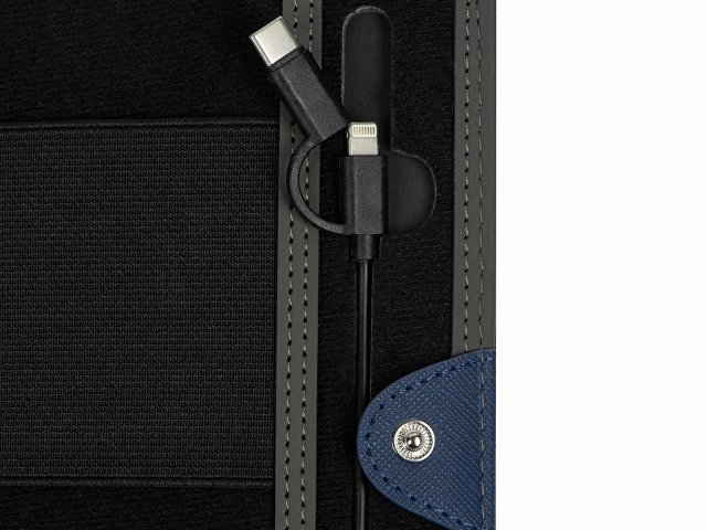 Органайзер с функцией беспроводной зарядки "Manner", 5000 mah, темно-синий (Р)