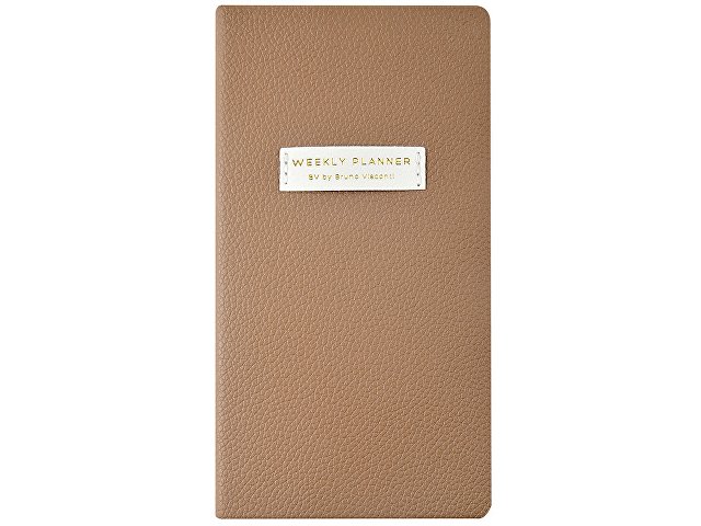 Еженедельник недатированный А6 "Total beige" с нашивкой, бежевый
