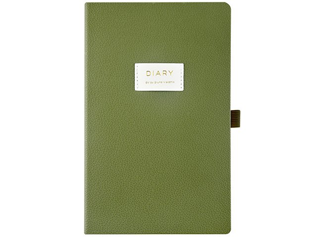Ежедневник недатированный А5 "Verde" с нашивкой, зеленый