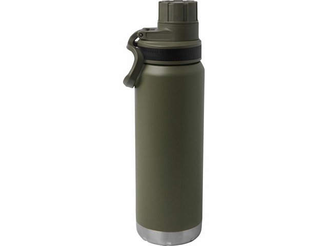 Бутылка для воды с вакуумной изоляцией Fortis/Фортис объемом 700 мл из меди и переработанной нержавеющей стали, сертифицированной по стандарту RCS, зеленый лесной