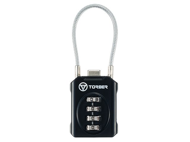 Замок кодовый TORBER, черный, цинковый сплав, 3 x 1,4 x 8 см