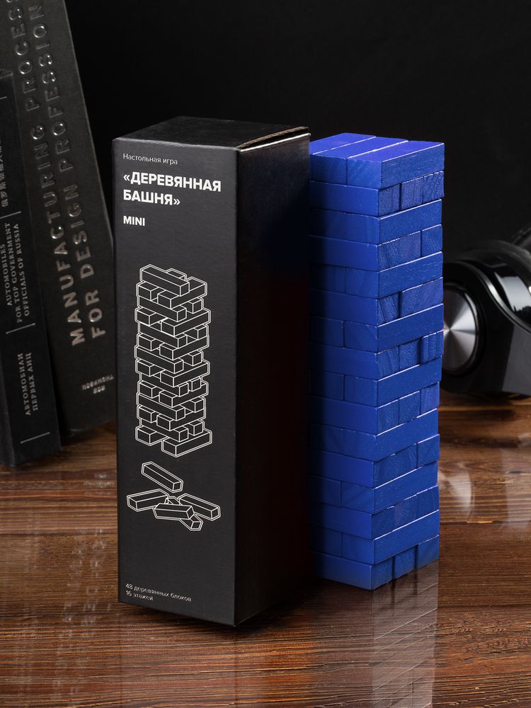 Игра «Деревянная башня мини», синяя