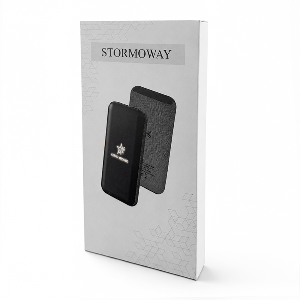 Внешний аккумулятор Stormoway, 10000 mAh с беспроводной зарядкой, черный
