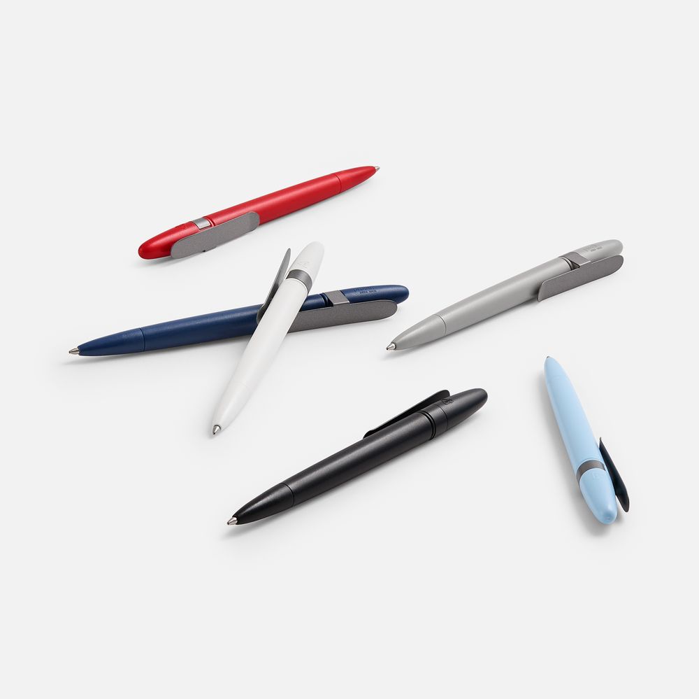 Ручка шариковая Prodir DS5 TSM Metal Clip, белая с серым