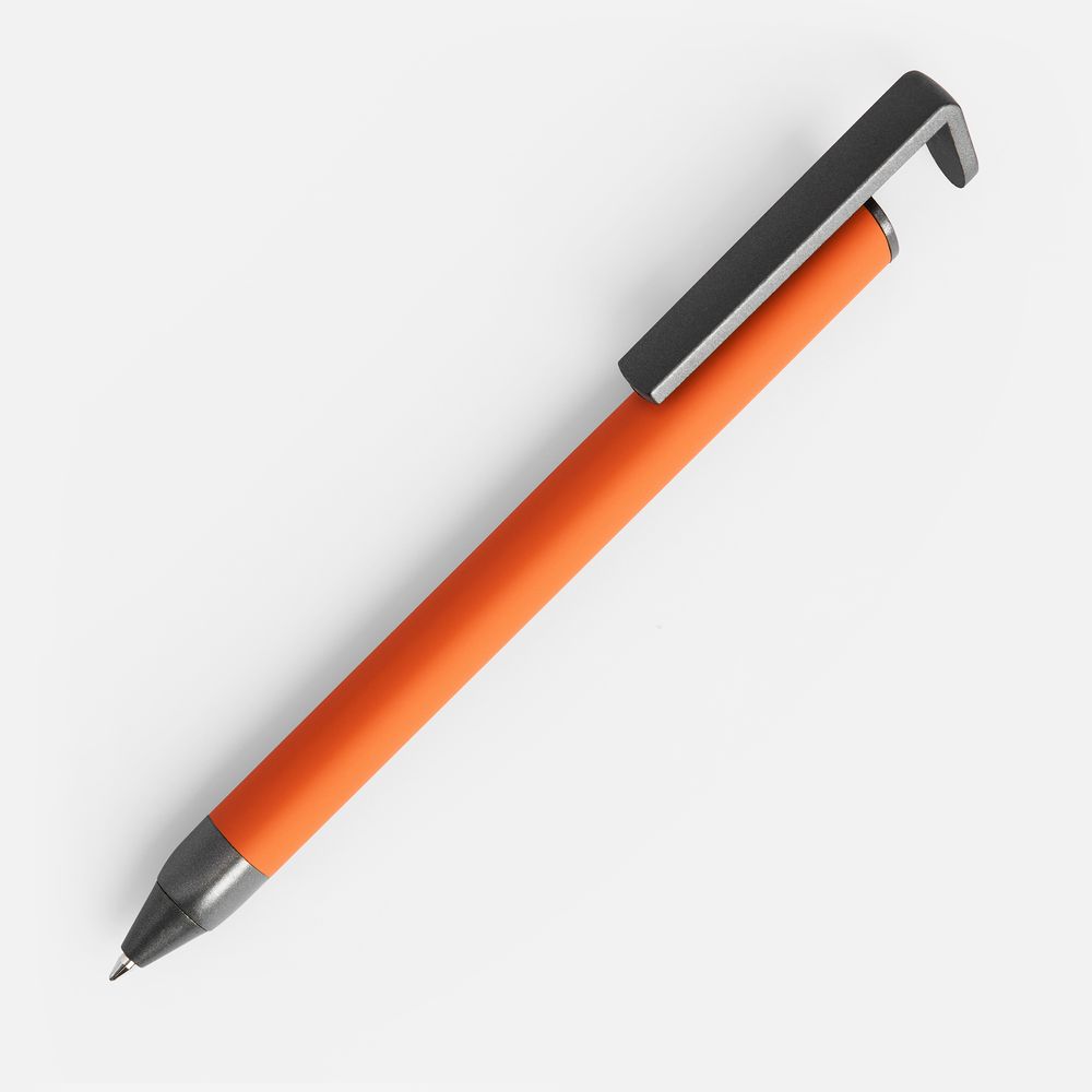 Ручка шариковая Standic с подставкой для телефона, оранжевая