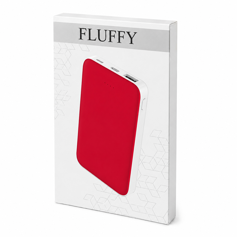 Внешний аккумулятор Fluffy, 5000 Mah, красный
