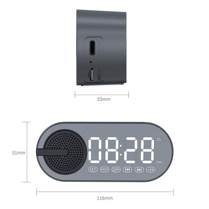 Колонка беспроводная MyTone Sound Clock c часами, черная