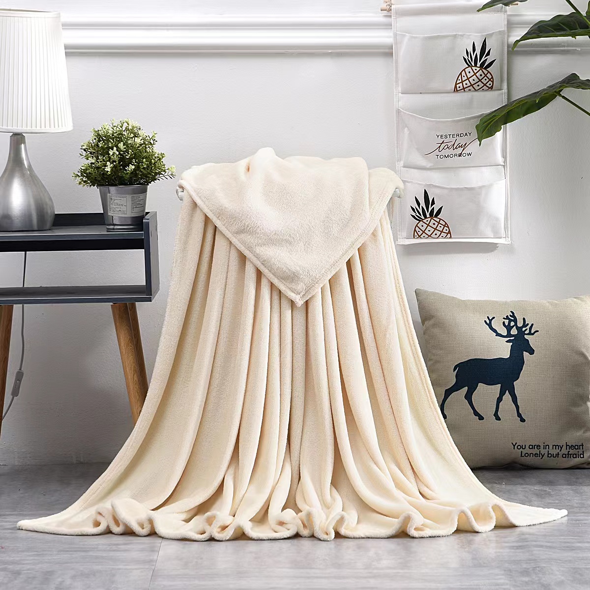 Плед флисовый SUPER SOFT COMFORT TRAVEL, бежевый