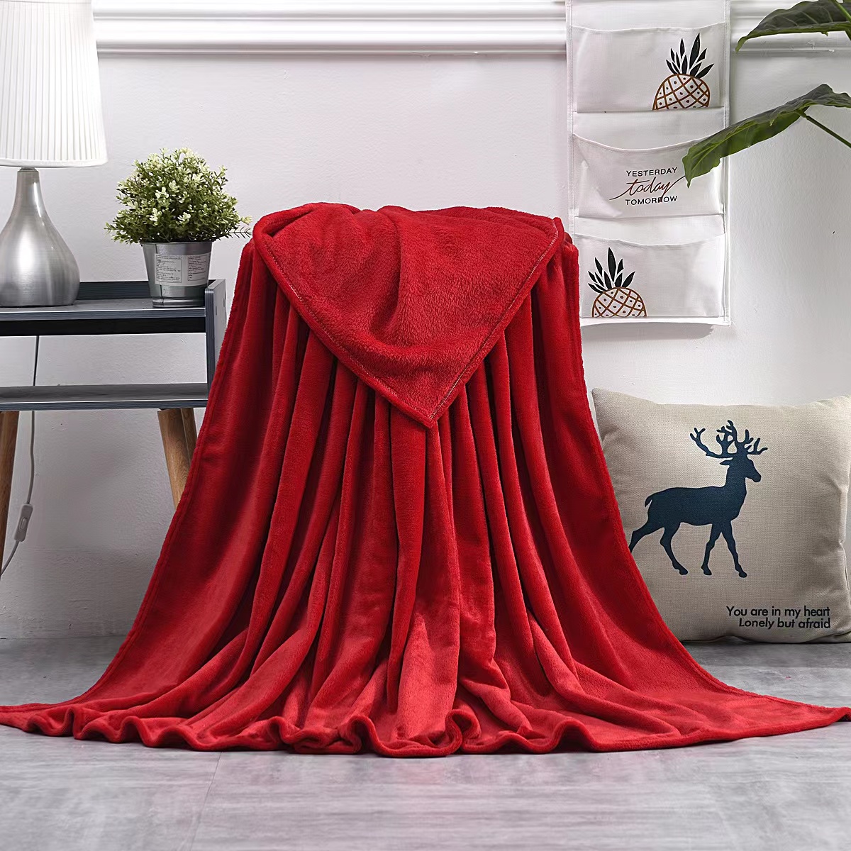 Плед флисовый SUPER SOFT COMFORT TRAVEL, красный
