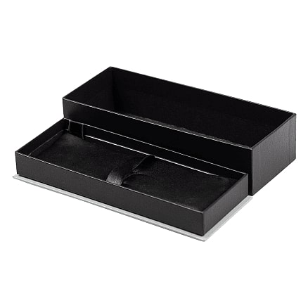 Футляр для одной или двух ручек Pencase Emotion Duo, бумажный, черный с серебристым элементом