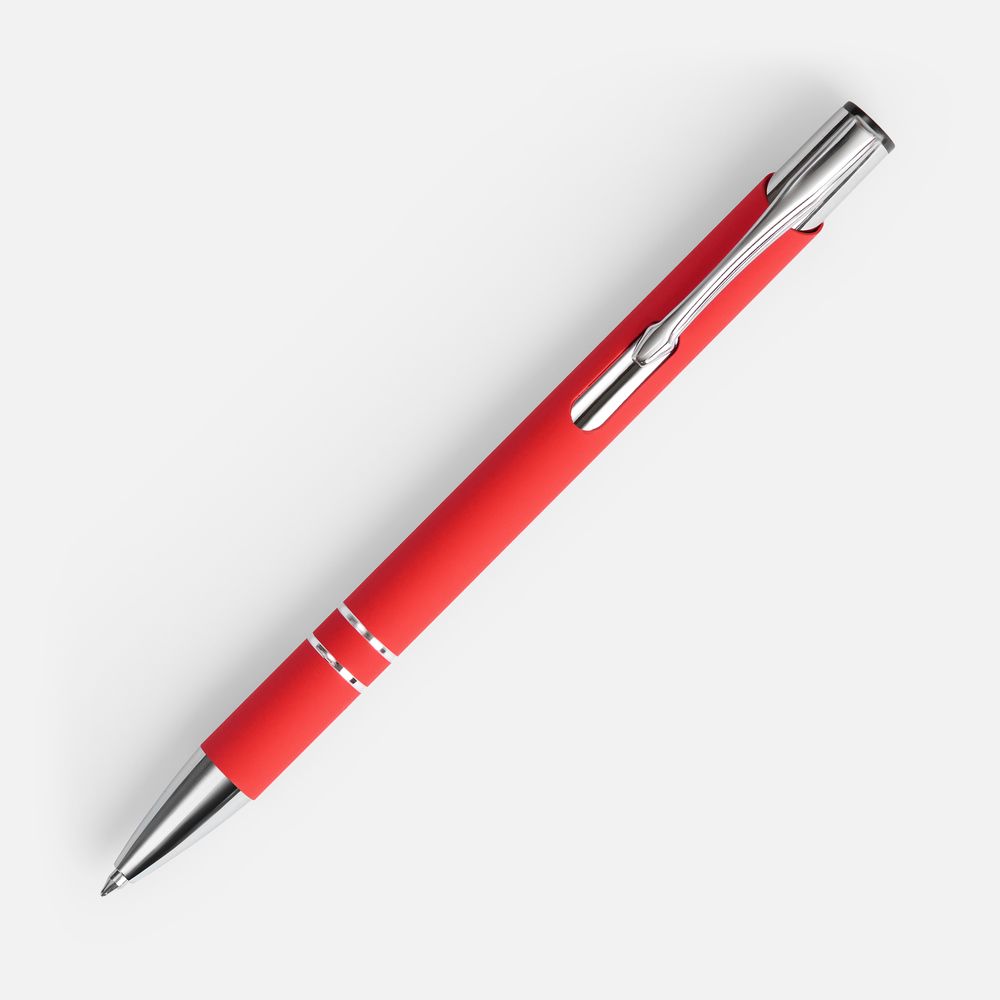 Ручка шариковая Keskus Soft Touch, красная