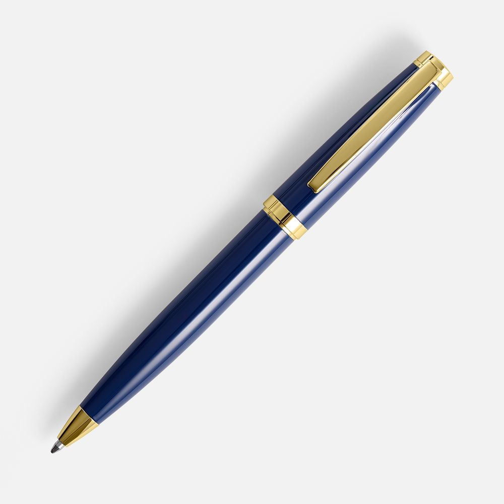Ручка шариковая Letra Gold, глянцевая, темно-синяя
