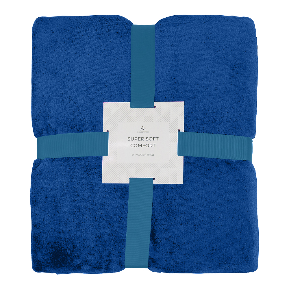 Плед флисовый SUPER SOFT COMFORT TRAVEL, синий