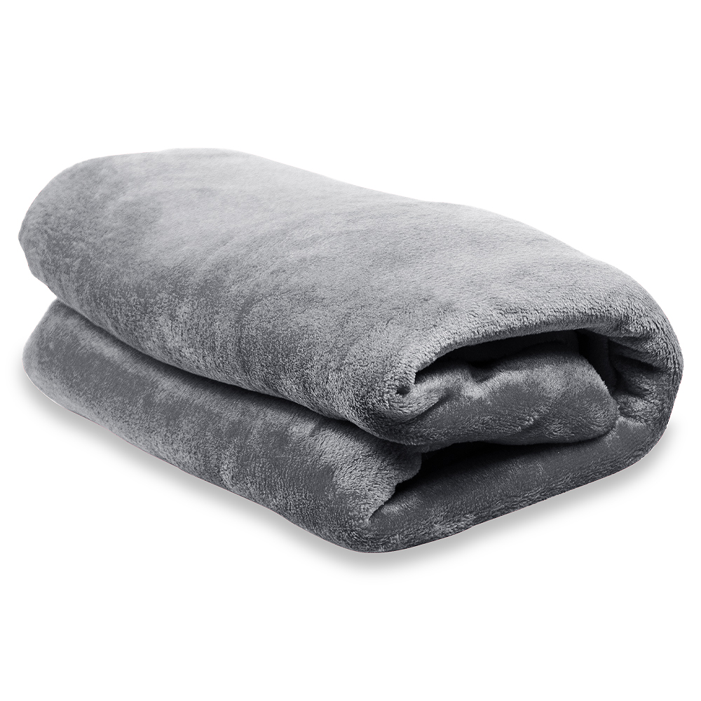 Плед флисовый SUPER SOFT COMFORT TRAVEL, серый