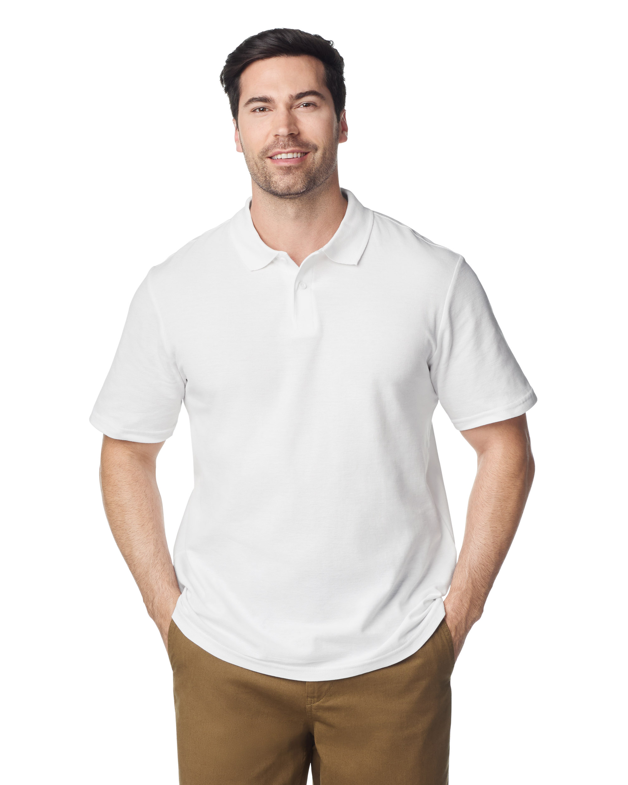 Футболка поло SOFTSTYLE ADULT DOUBLE PIQUE, БЕЛЫЙ S