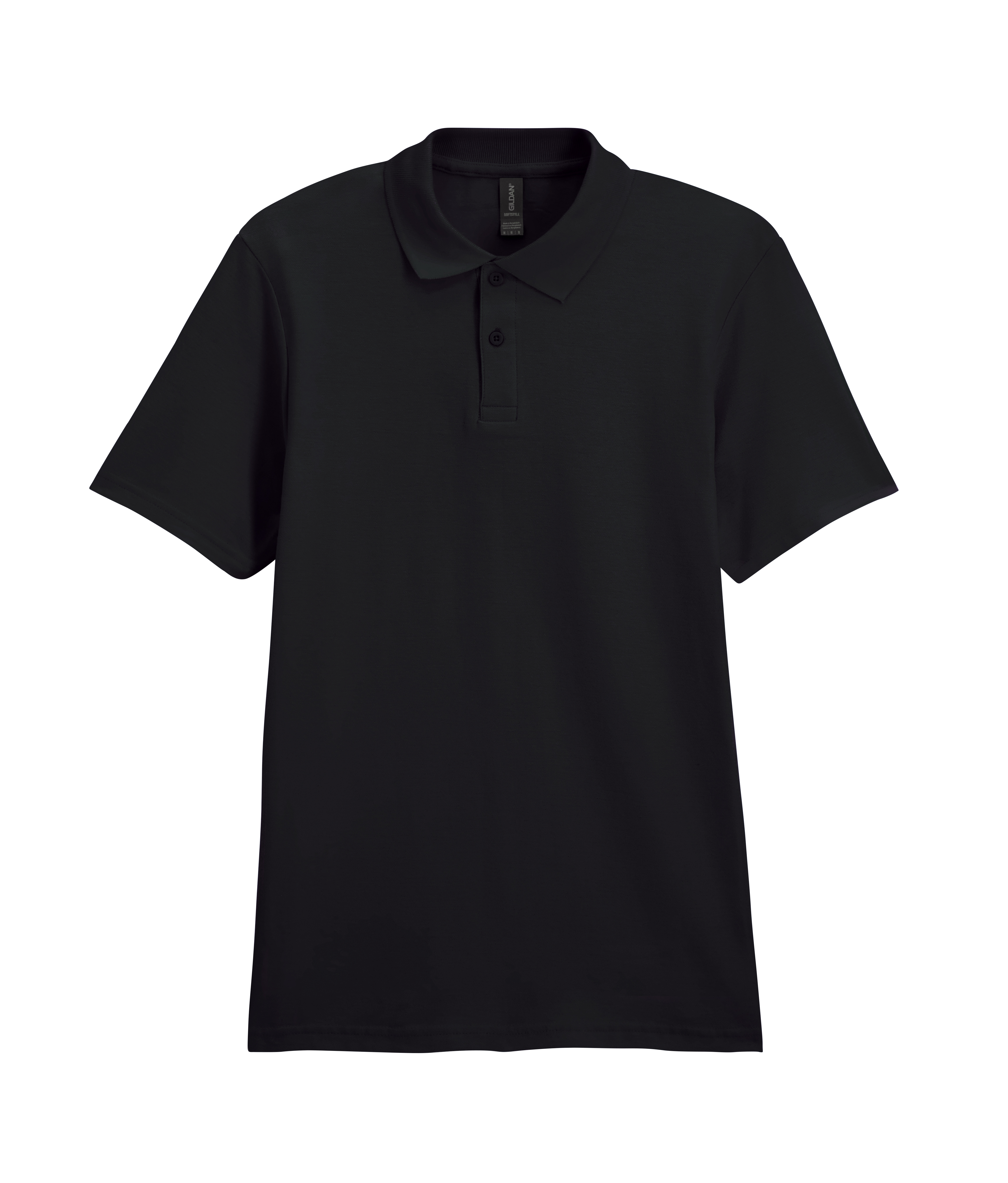 Футболка поло SOFTSTYLE ADULT DOUBLE PIQUE, ЧЕРНЫЙ 2XL