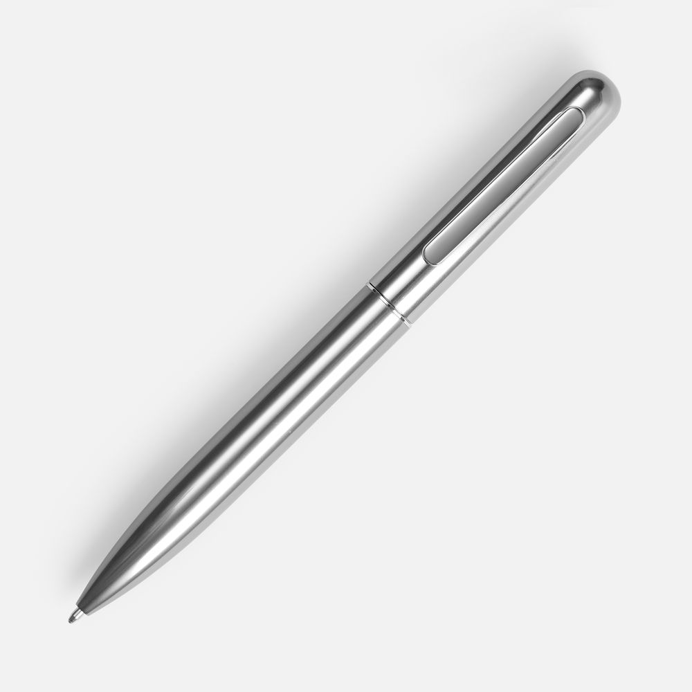 Ручка шариковая Scribo, серо-стальная