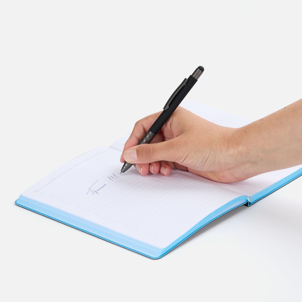 Ручка шариковая Digit Soft Touch со стилусом, черная