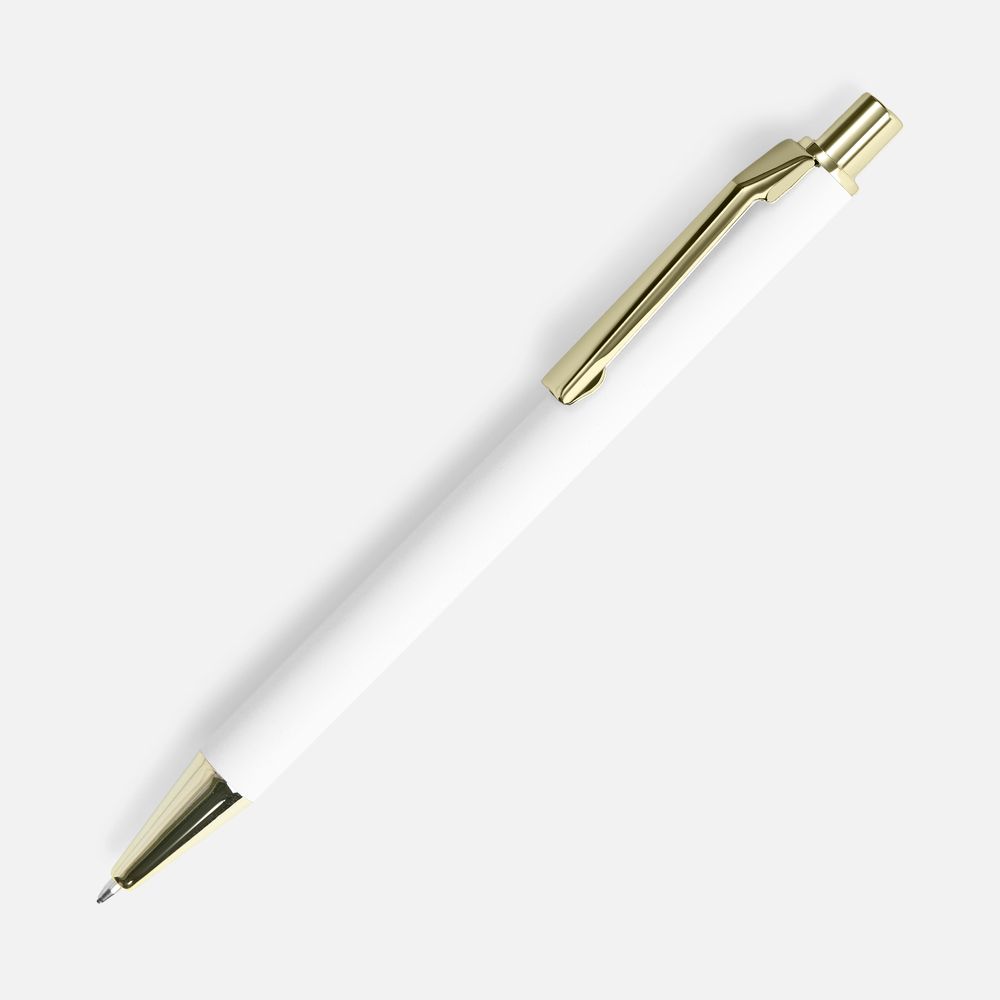 Ручка шариковая Lobby Soft Touch Gold, белая