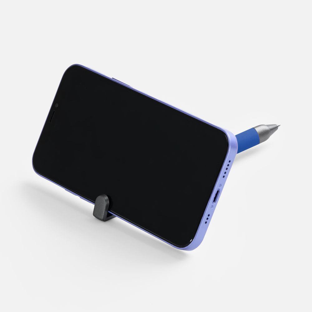 Ручка шариковая Standic Soft Touch с подставкой для телефона, синяя