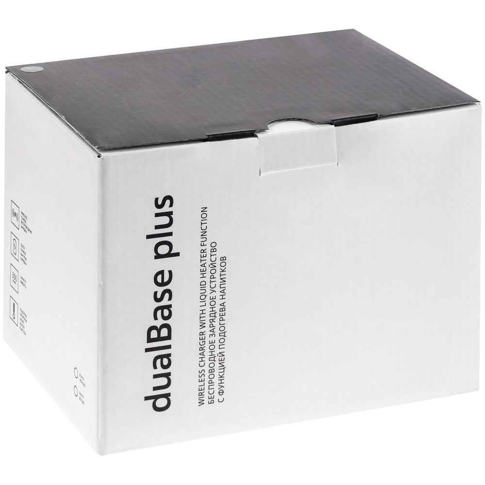 Кружка с подогревом и беспроводной зарядкой dualBase plus, черная