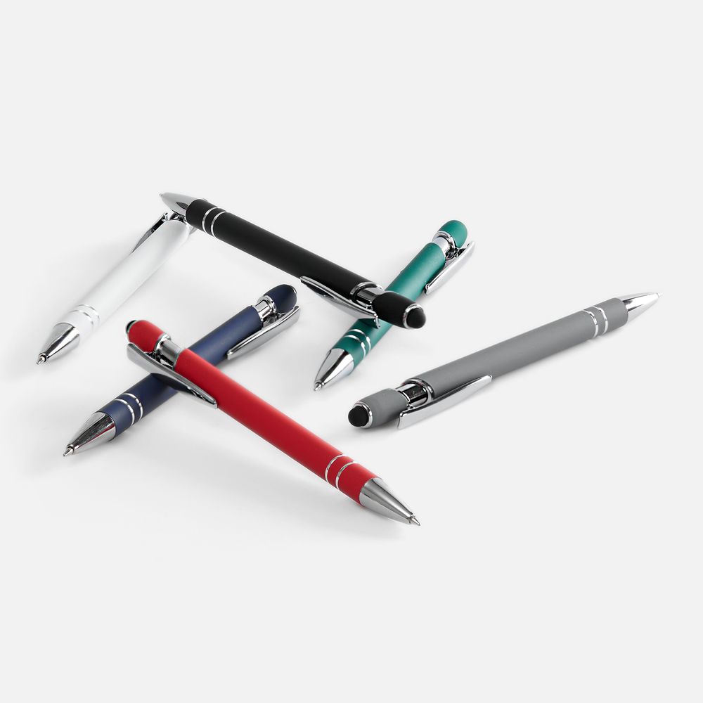 Ручка шариковая Pointer Soft Touch со стилусом, красная