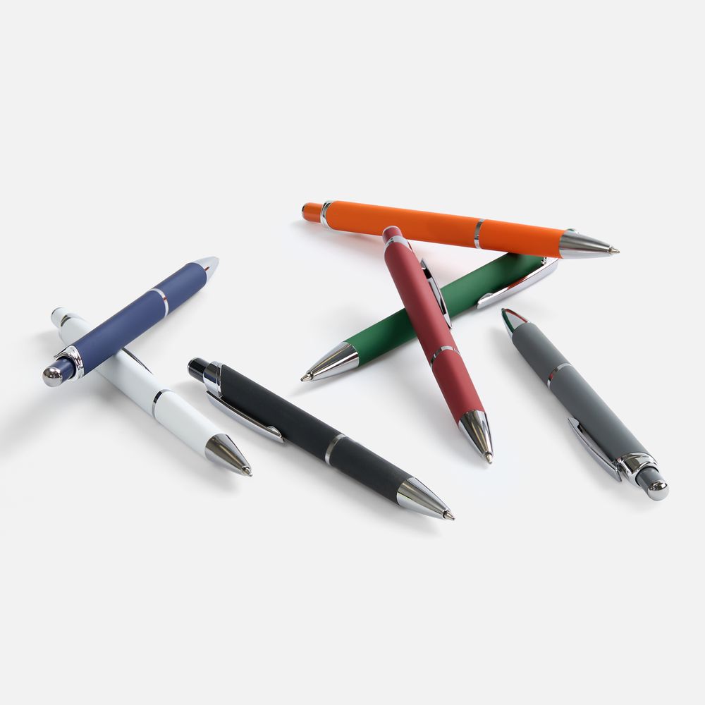 Ручка шариковая Chromos Soft Touch, красная
