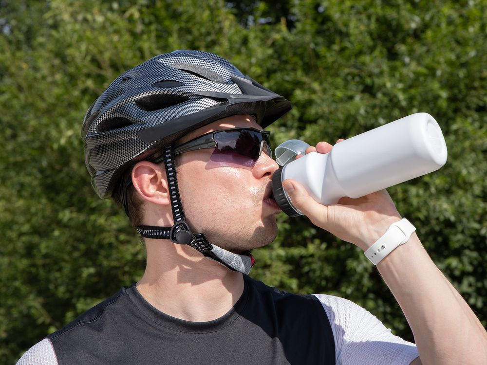 Бутылка для велосипеда Bikescape, белая с синим