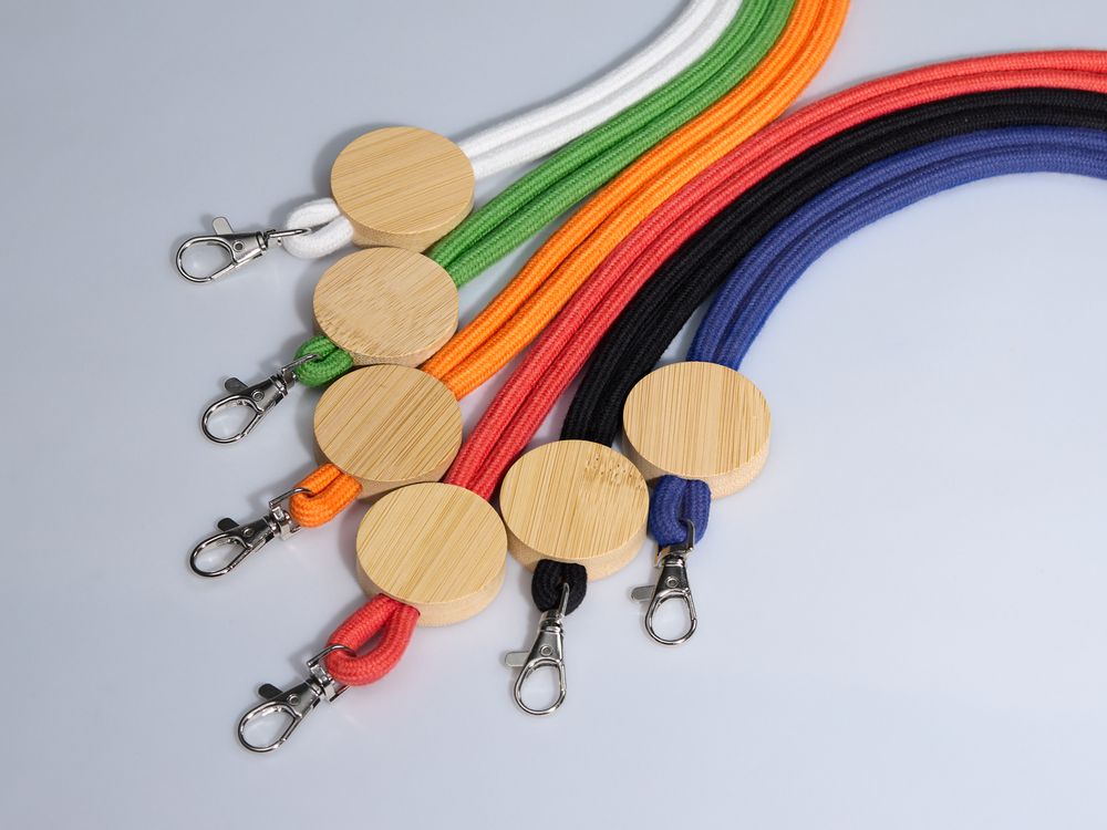 Шнурок для бейджа Tube Wood, красный
