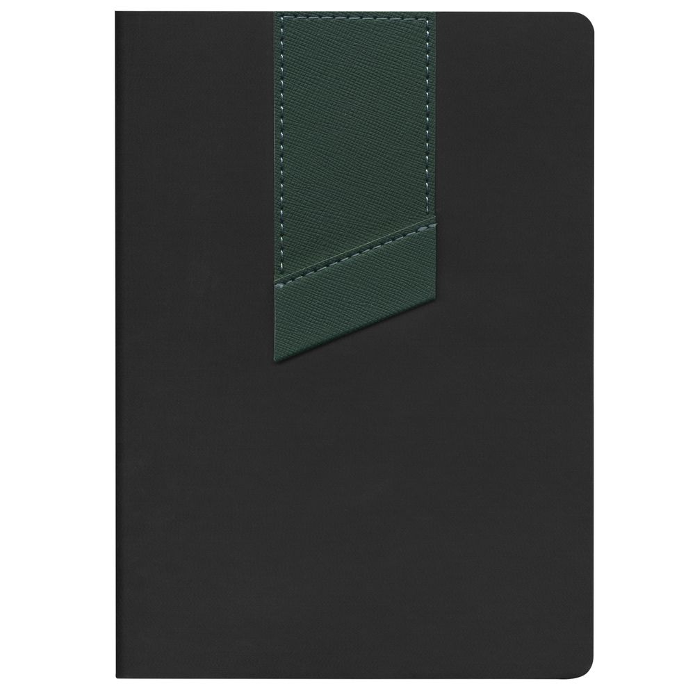Ежедневник Bookmark, недатированный, черный с зеленым