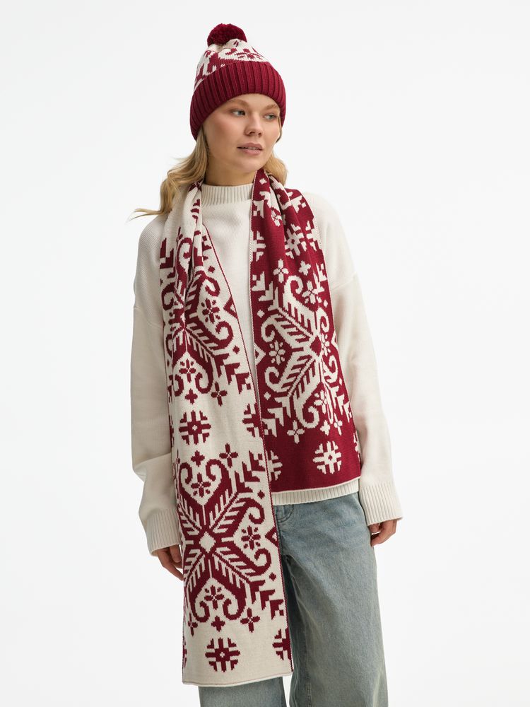 Шапка Wintertude, красная с белым