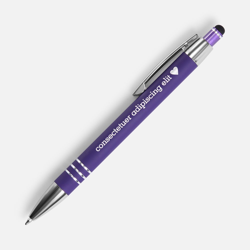 Ручка шариковая Sansen Soft Touch со стилусом, фиолетовая