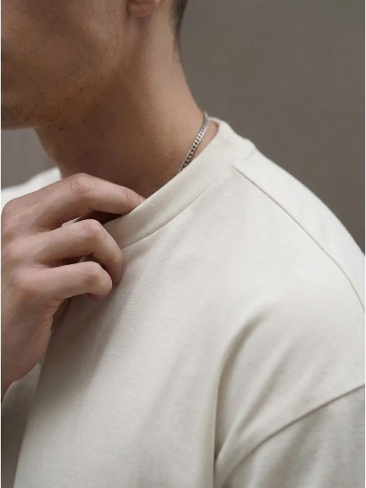 Футболка Oversize Premium 210, молочно-белая