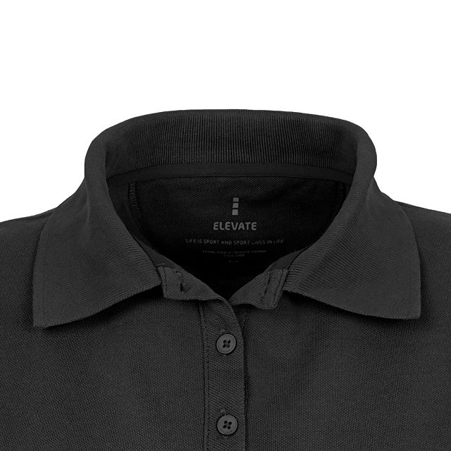 Калгари женская футболка-поло с коротким рукавом, черный