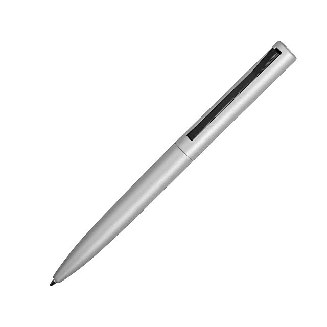 Ручка металлическая шариковая «Bevel», серебристый/черный