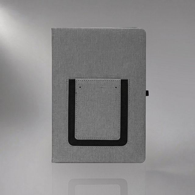 Блокнот "Pocket" 140*205 мм с карманом для телефона, серый