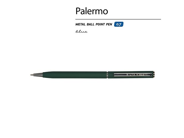 Ручка металлическая шариковая «Palermo», софт-тач, 0.7 мм, зеленая
