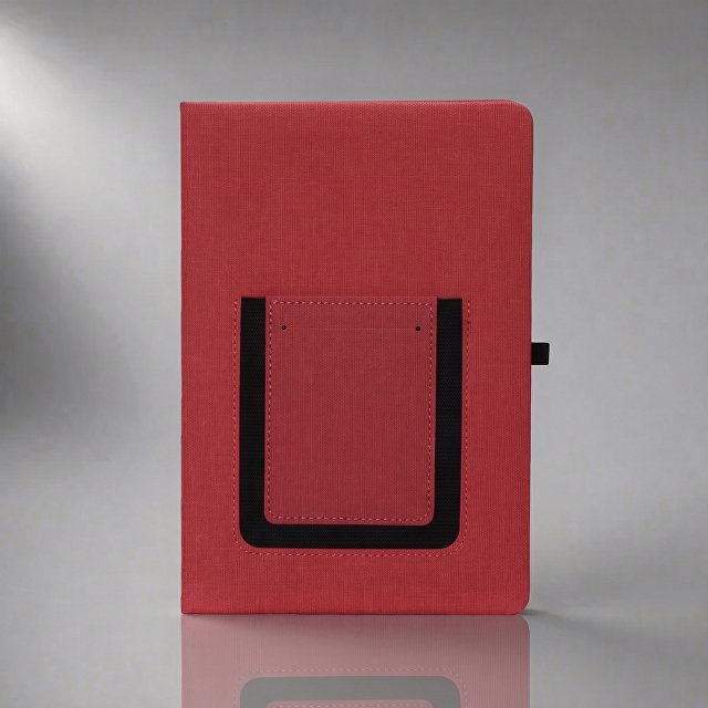 Блокнот "Pocket" 140*205 мм с карманом для телефона, красный